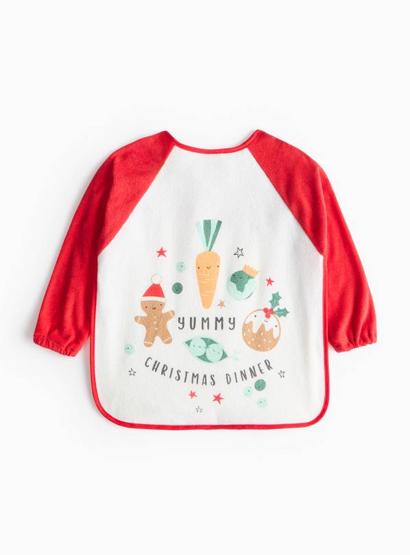 Christmas Dinner Print Long Sleeve Bib One Size